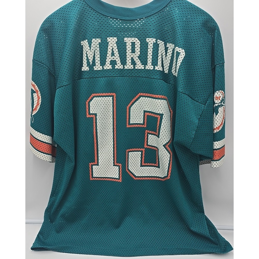 Logo 7 NFL Miami Dolphins Dan Marino Jersey Size L Football‎ Green - Picture 4 of 13